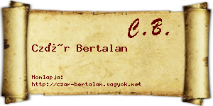Czár Bertalan névjegykártya