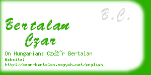 bertalan czar business card